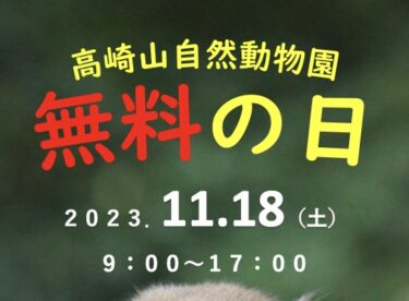 11/18に「高崎山無料の日」が開催されます